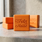 Molde de Silicone Feliz Natal Quadrado para Sabonete Vela Gesso Resina Lembrancinha e Decoração