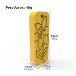 Forma de Silicone Retangular Pingente com Flores Primavera