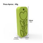 Forma de Silicone Retangular Pingente com Flores Primavera