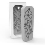 Forma de Silicone Retangular Pingente com Flores Primavera