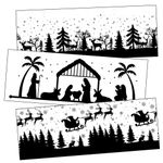 Etiqueta Adesiva Natalina 17,33x6,3cm - Pacote com 5 unidades - Para Potes Plásticos e Copos de Vela Decoração de Natal