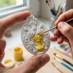 Molde de Silicone Vaso de Rosas Pingente Decorativo Artesanato Chaveiro