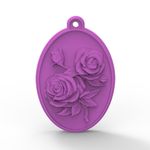 Molde de Silicone Pingente Rosas Decorativo Artesanato Chaveiro