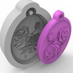 Molde de Silicone Pingente Rosas Decorativo Artesanato Chaveiro