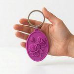 Molde de Silicone Pingente Rosas Decorativo Artesanato Chaveiro