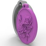 Molde de Silicone Pingente Rosas Decorativo Artesanato Chaveiro