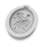Molde de Silicone Pingente Rosas Decorativo Artesanato Chaveiro