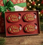 Molde de Silicone Feliz Natal Oval com Pinheiro e Boneco de Neve para Sabonete Resina Gesso Biscuit Artesanato Decorativo