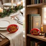 Molde de Silicone Feliz Natal Oval com Pinheiro e Boneco de Neve para Sabonete Resina Gesso Biscuit Artesanato Decorativo