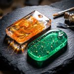 Molde de Silicone Pingente Oval e Retangular 4 Cavidades Sache Aromatizador Gesso Sabonete e Artesanato Decorativo