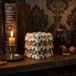 Molde de Silicone Cubo de Caveiras Halloween Dia das Bruxas 3D para Vela Sabonete Gesso Resina e Artesanato Decorativo