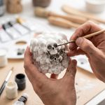 Molde de Silicone Cubo de Caveiras Halloween Dia das Bruxas 3D para Vela Sabonete Gesso Resina e Artesanato Decorativo