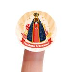 Etiqueta Adesiva Vinil Religiosa Nossa Senhora Aparecida Lembrancinha 4,3x4,3cm Pacote com 10 unidades