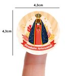 Etiqueta Adesiva Vinil Religiosa Nossa Senhora Aparecida Lembrancinha 4,3x4,3cm Pacote com 10 unidades