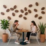Peça em Gesso Semente Grão de Café Grande