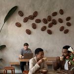 Peça em Gesso Semente Grão de Café Grande