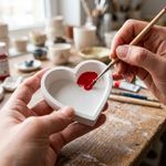 Molde de Silicone Vaso Coração Decorativo Artesanato Resina Gesso Cimento