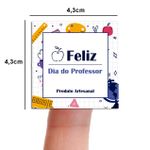 Etiqueta Adesiva Vinil Dia dos Professores Lembrancinha 4,3x4,3cm Pacote com 10 unidades