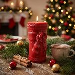 Molde de Silicone Vela Cilindrica de Natal Laço e Guirlanda