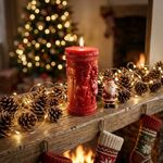 Molde de Silicone Vela Cilindrica de Natal Laço e Guirlanda