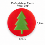 Molde de Silicone Redondo Pinheiro de Natal Para Sabonete Vela Resina Gesso Artesanato