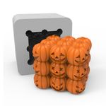 Molde de Silicone Cubo de Abóboras Halloween – Ideal para Artesanato, Lembrancinha, Resina, Velas e Sabonetes 