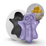 Molde de Silicone Fantasminha para Sabonete Gesso Biscuit Resina Velas Artesanato Decoração Lembrancinha