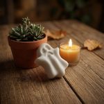 Molde de Silicone Fantasminha para Sabonete Gesso Biscuit Resina Velas Artesanato Decoração Lembrancinha