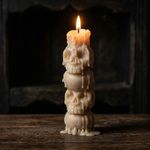 Molde Silicone Caveira Empilhada Para Vela, Sabonete, Halloween, Decoração Gótica, Artesanato, Gesso e Resina