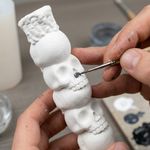 Molde Silicone Caveira Empilhada Para Vela, Sabonete, Halloween, Decoração Gótica, Artesanato, Gesso e Resina