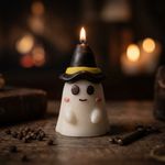 Molde de Silicone Fantasma com Chapéu para Velas Artesanais, Sabonetes, Gesso e Decoração de Halloween
