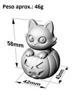 Molde de Silicone Gato Saindo da Abobora Halloween Dia das Bruxas para Vela Resina Gesso Artesanato