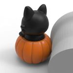 Molde de Silicone Gato Saindo da Abobora Halloween Dia das Bruxas para Vela Resina Gesso Artesanato