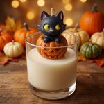 Molde de Silicone Gato Saindo da Abobora Halloween Dia das Bruxas para Vela Resina Gesso Artesanato