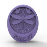 Molde de Silicone Libélula Oval 3D para Sabonetes Velas Gesso Resina