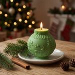 Molde de Silicone Bola Bolinha De Natal 3D com Cenário de Cervo e Floresta Artesanato Lembrancinha Vela Decoração Gesso Sabonete