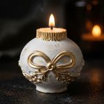 Molde de Silicone Enfeite Bola Bolilnha de Natal Luxo com Laços Realistas Artesanato Lembrancinha Vela Decoração Sabonete