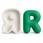 Molde de Silicone Alfabeto Bubble Completo 26 Letras Artesanato Decoração Lembrancinha Sabonete Vela Gesso