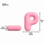 Molde de Silicone Alfabeto Bubble Completo 26 Letras Artesanato Decoração Lembrancinha Sabonete Vela Gesso
