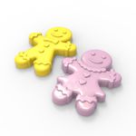 Molde de Silicone Casal Biscoito Natalino Gingerbread para Sabonete Artesanato Lembrancinha Decoração Gesso Biscuit Resina