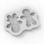 Molde de Silicone Casal Biscoito Natalino Gingerbread para Sabonete Artesanato Lembrancinha Decoração Gesso Biscuit Resina