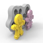 Molde de Silicone Casal Biscoito Natalino Gingerbread para Sabonete Artesanato Lembrancinha Decoração Gesso Biscuit Resina