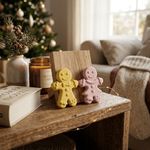 Molde de Silicone Casal Biscoito Natalino Gingerbread para Sabonete Artesanato Lembrancinha Decoração Gesso Biscuit Resina