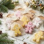 Molde de Silicone Casal Biscoito Natalino Gingerbread para Sabonete Artesanato Lembrancinha Decoração Gesso Biscuit Resina