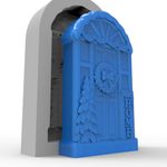 Molde de Silicone Porta Decorada de Natal Para Sabonete Vela Resina Gesso Artesanato Decoração Lembrancinha