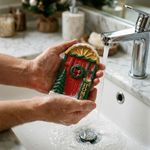 Molde de Silicone Porta Decorada de Natal Para Sabonete Vela Resina Gesso Artesanato Decoração Lembrancinha