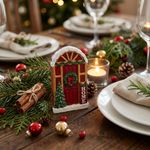 Molde de Silicone Porta Decorada de Natal Para Sabonete Vela Resina Gesso Artesanato Decoração Lembrancinha