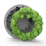 Molde de Silicone Guirlanda Decorada de Natal Para Sabonete Vela Resina Gesso Artesanato Lembrancinha Decoração