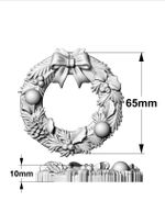 Molde de Silicone Guirlanda Decorada de Natal Para Sabonete Vela Resina Gesso Artesanato Lembrancinha Decoração