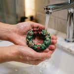 Molde de Silicone Guirlanda Decorada de Natal Para Sabonete Vela Resina Gesso Artesanato Lembrancinha Decoração